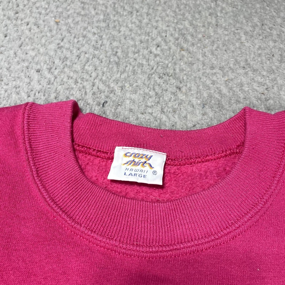 Crazy Shirts Sweatshirt Mens Large Pink Breckenridge Embroidered Fleece Crewneck - Picture 4 of 9